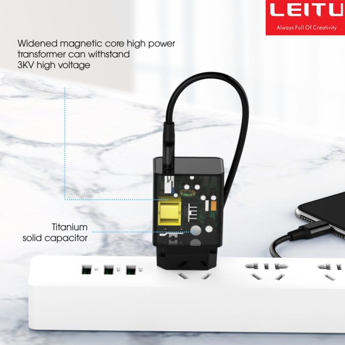 شارژر دیواری لیتو مدل LH-12 به همراه کابل تبدیل USB-C